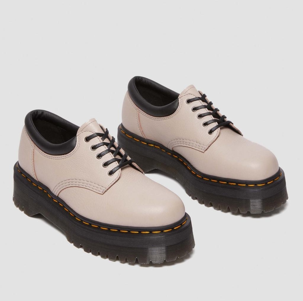 Dr. Martens Quad Womens Size 5 / mens size  4 Taupe Leather Low Top Oxford Shoes